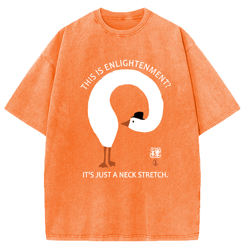 Modecanvas Funny Neck Stretch Of Zen Washed T-Shirt