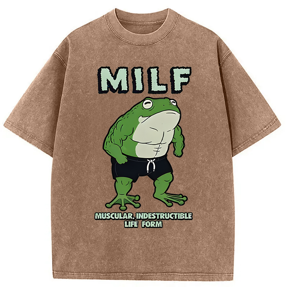 Modecanvas MILF Frog Washed T-Shirt