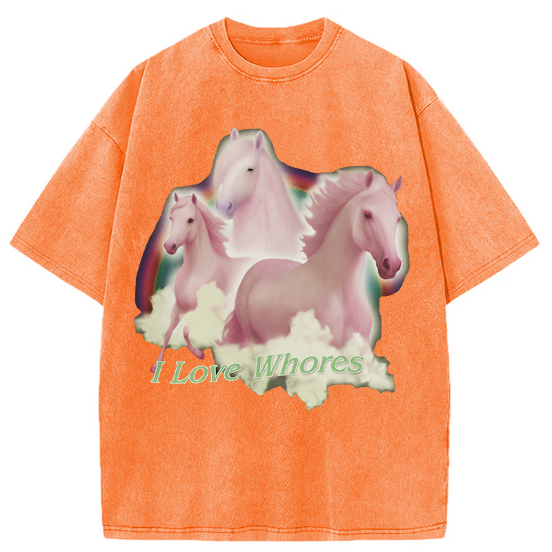Modecanvas I Love Whores Washed T-Shirt