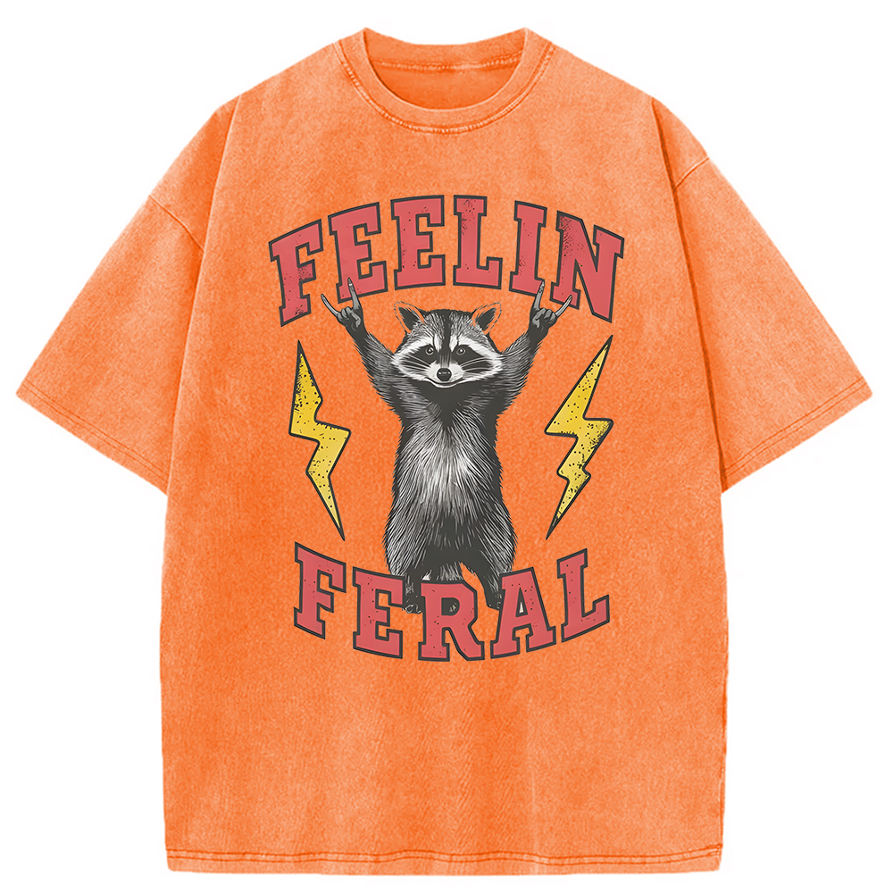 Modecanvas Feelin Feral Washed T-Shirt