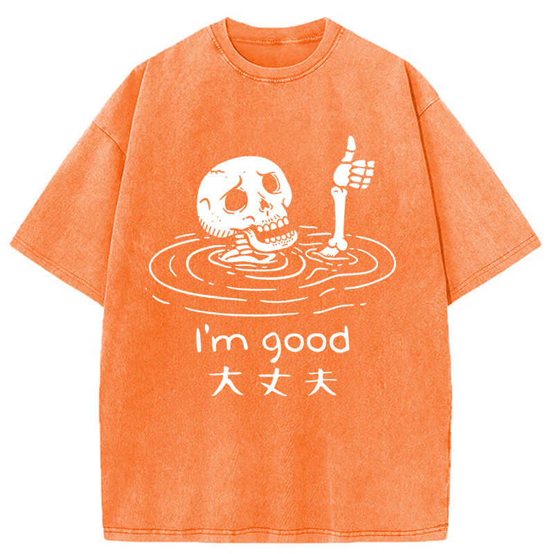 Modecanvas Drowned Skeleton Washed T-Shirt