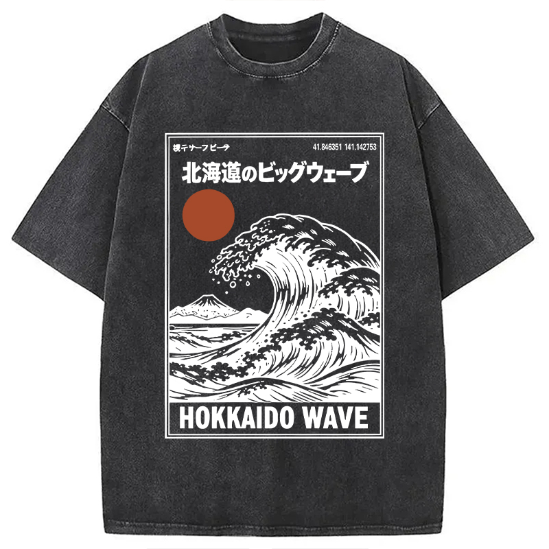 Modecanvas Retro Wave Typesetting Washed T-Shirt