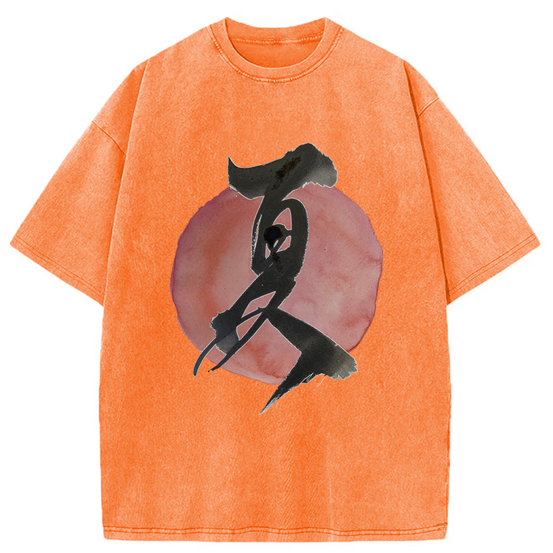 Modecanvas Minimalist Summer Kanji Washed T-Shirt