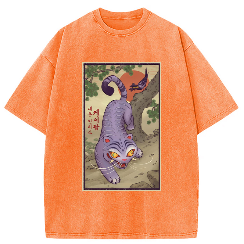 Modecanvas Tiger Derpy Japanese Washed T-Shirt