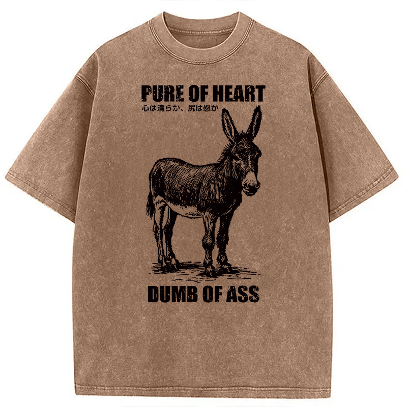 Modecanvas Good Heart Empty Head DTG Printing Washed T-Shirt