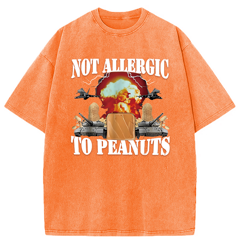 Modecanvas Not Allergic To Peanut Cursed Peanut Butter Washed T-Shirt
