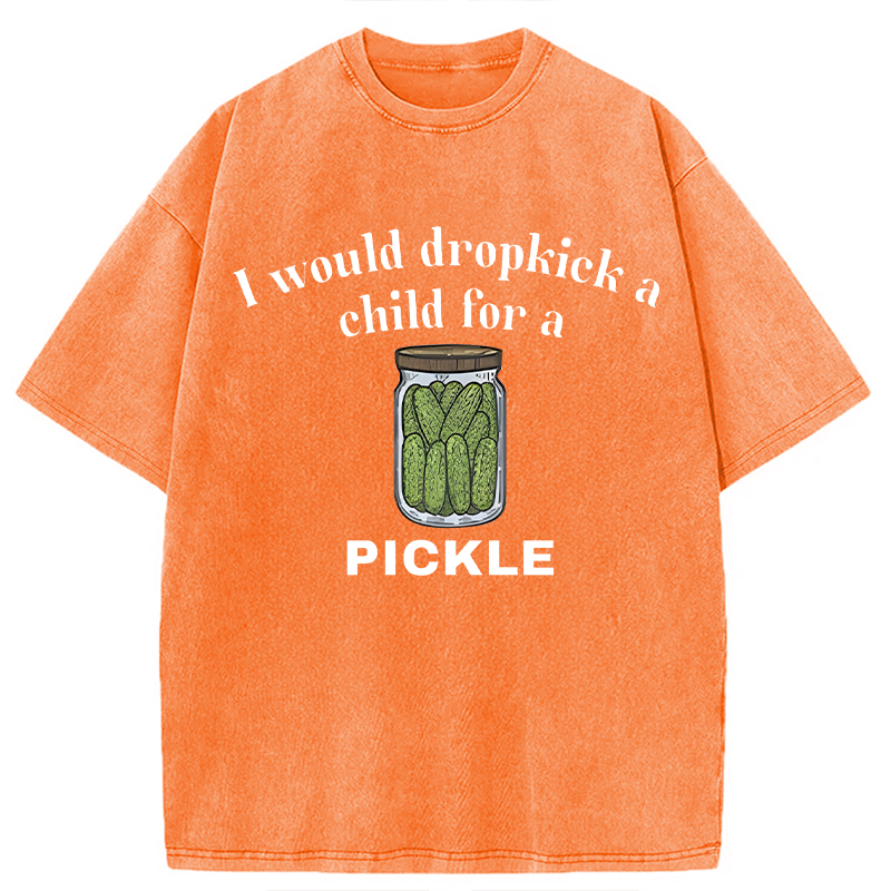 Modecanvas I Would Dropkick A Child For A Pickl DTG Printing Washed T-Shirt