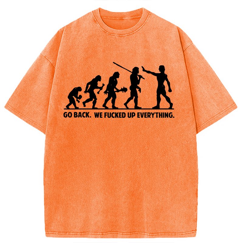 Modecanvas Go Back DTG Printing Washed T-Shirt
