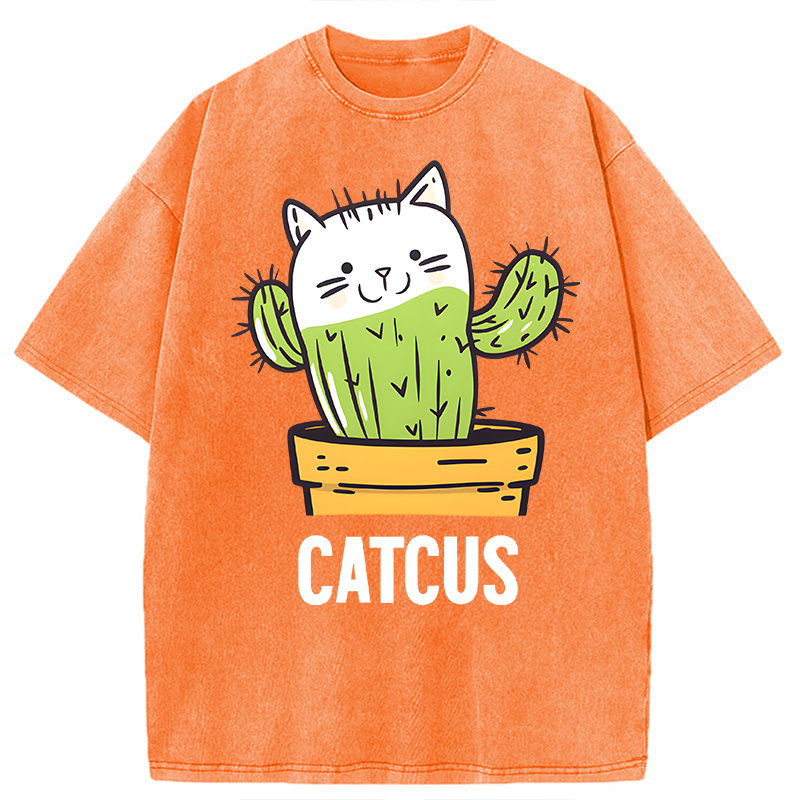 Modecanvas Catcus DTG Printing Washed T-Shirt