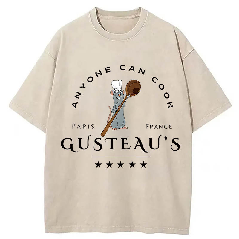 Modecanvas Anyone Can Cook DTG Printing Washed T-Shirt