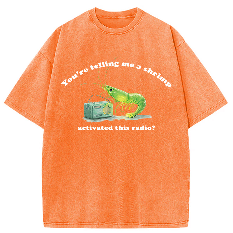 Modecanvas Radioactive Shrimp DTG Printing Washed T-Shirt