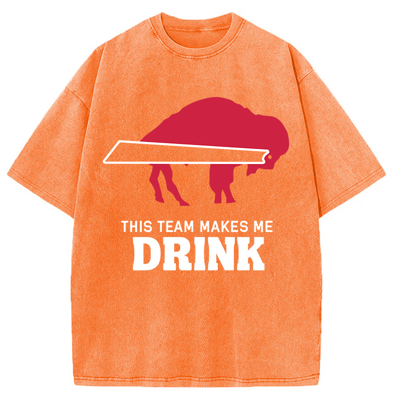 Modecanvas BILLS MAKES ME DRINK DTG Printing Washed T-Shirt