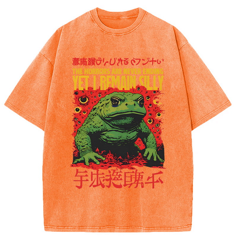 Modecanvas The Horrors Are Never Ending DTG Printing Washed T-Shirt