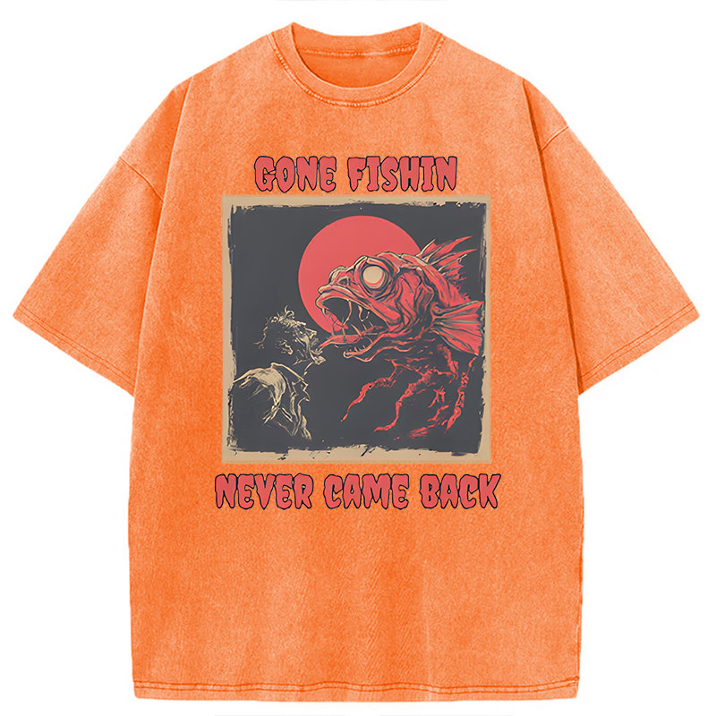 Modecanvas Zombie Fish DTG Printing Washed T-Shirt-modecanvas