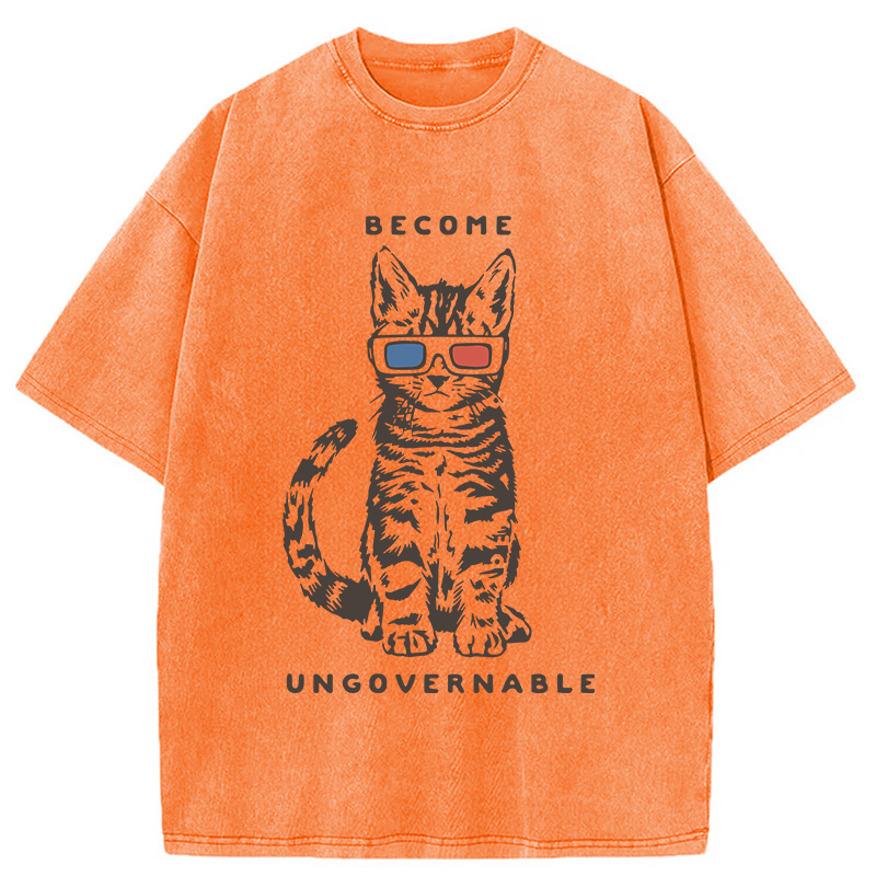 Modecanvas Become Ungovernable DTG Printing Washed T-Shirt-modecanvas