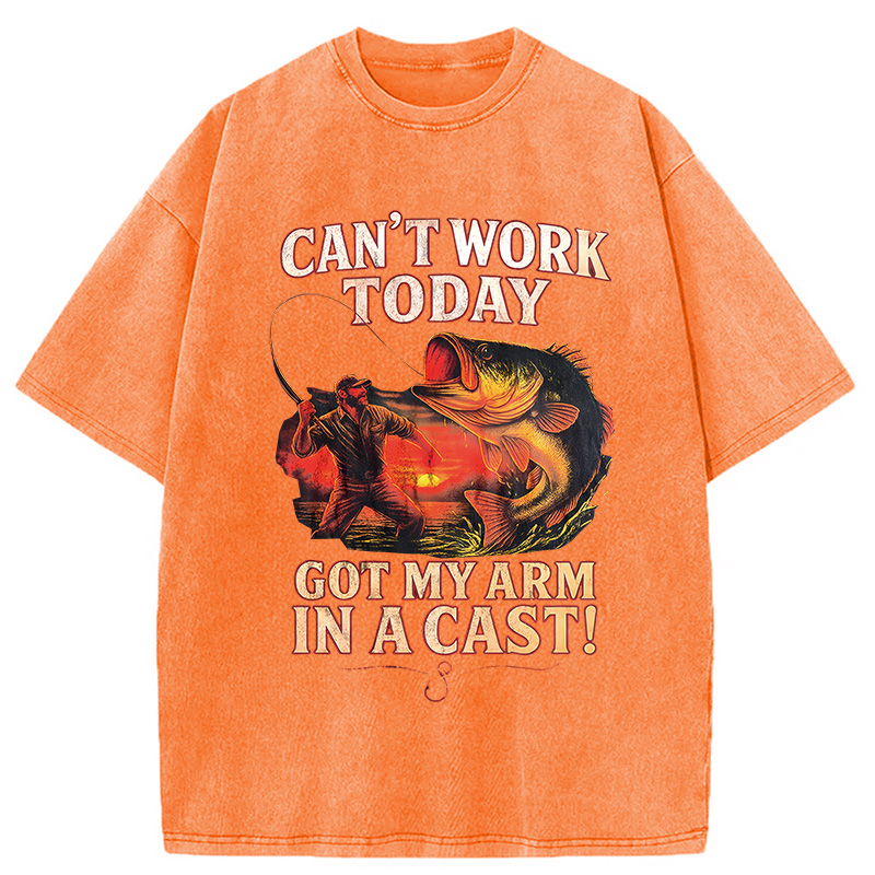 Modecanvas Bass Fishing Funny Fisher DTG Printing Washed T-Shirt-modecanvas