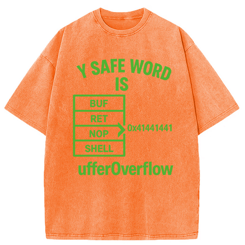 Modecanvas Buffer Overflow Funny Hacker Meme DTG Printing Washed T-Shirt-modecanvas