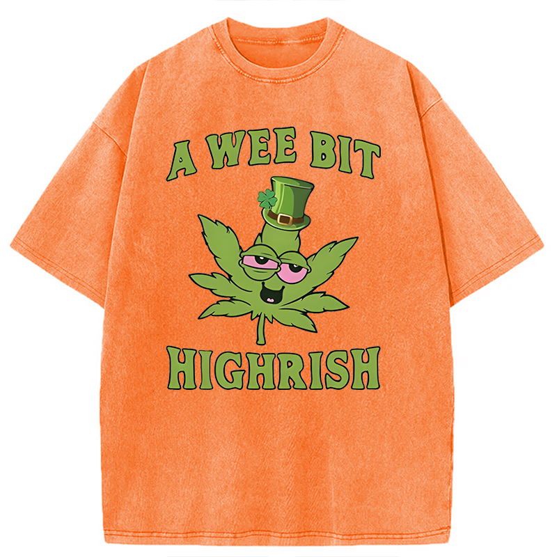 Modecanvas A Wee Bit Highrish DTG Printing Washed T-Shirt-modecanvas