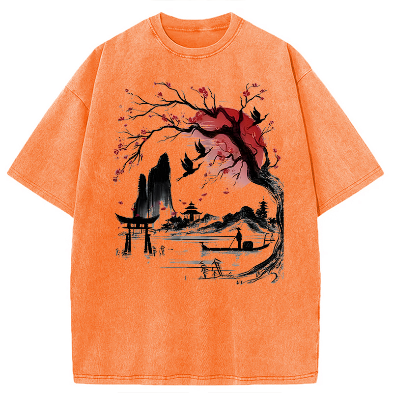 Modecanvas Japanese Dream DTG Printing Washed T-Shirt