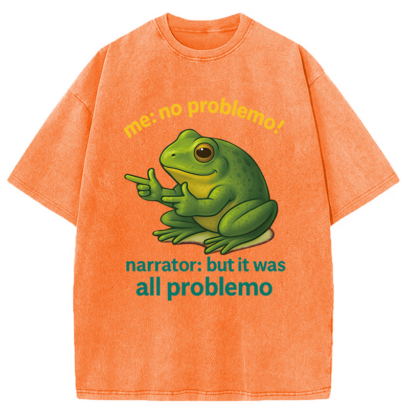 Modecanvas No Problemo Frog DTG Printing Washed T-Shirt
