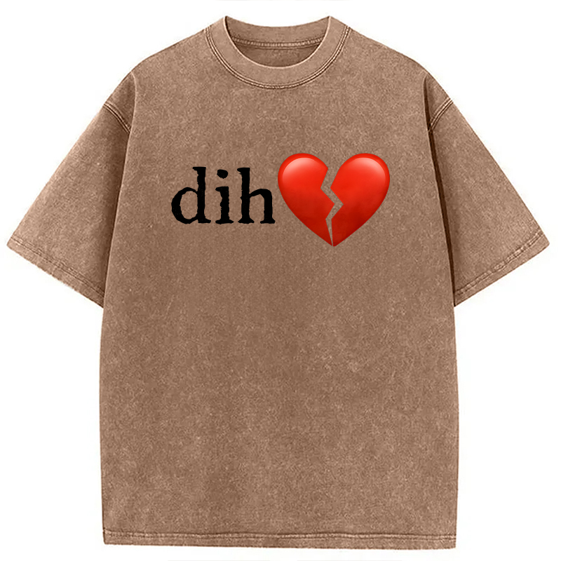 Modecanvas Dih Meme DTG Printing Washed T-Shirt