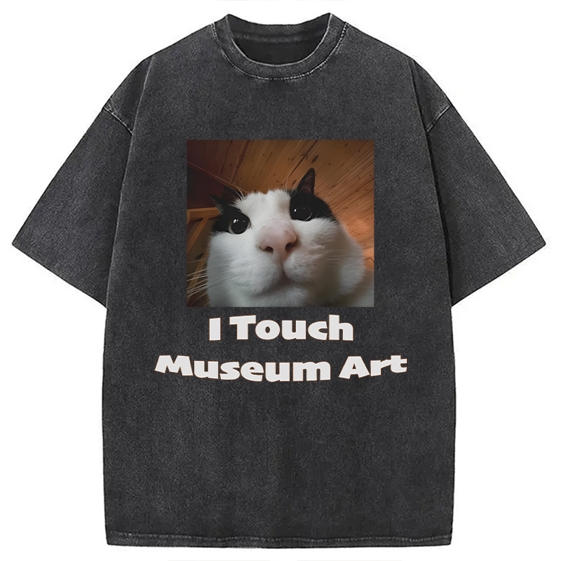Modecanvas Museum Art Meme DTG Printing Washed T-Shirt