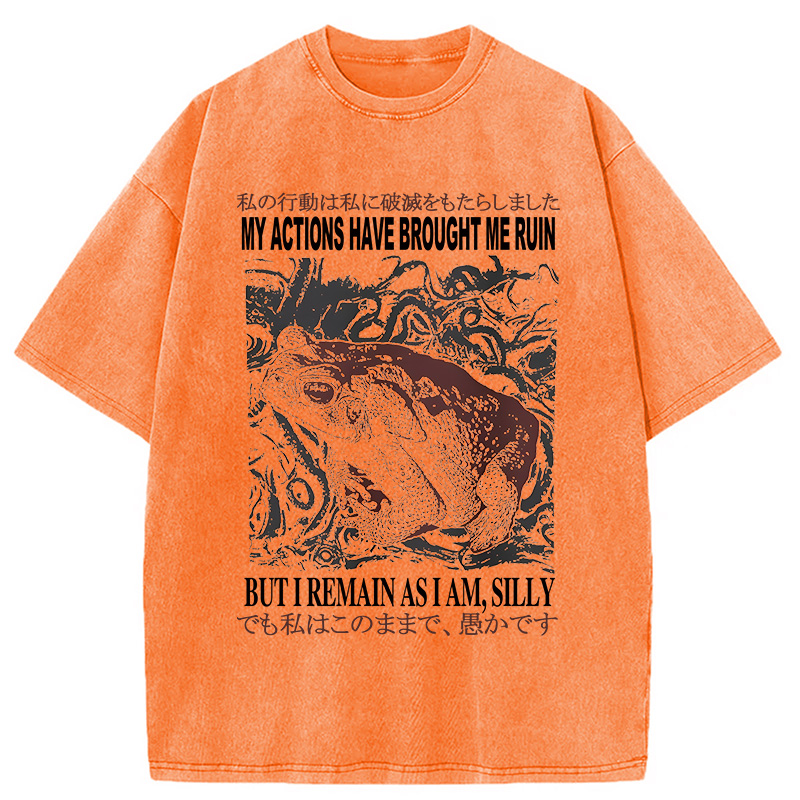 Modecanvas My Actions Brought Me Ruin Vintage DTG Printing Washed T-Shirt
