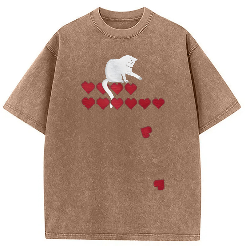 Modecanvas Killing Lives Cat DTG Printing Washed T-Shirt