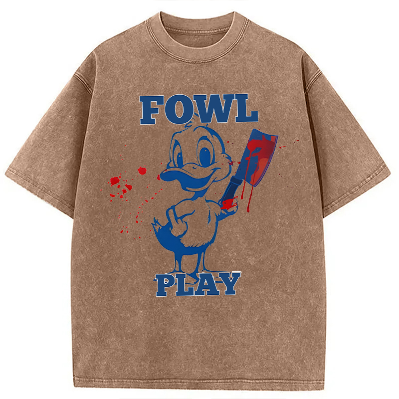 Modecanvas Fowl Play Duck DTG Printing Washed T-Shirt