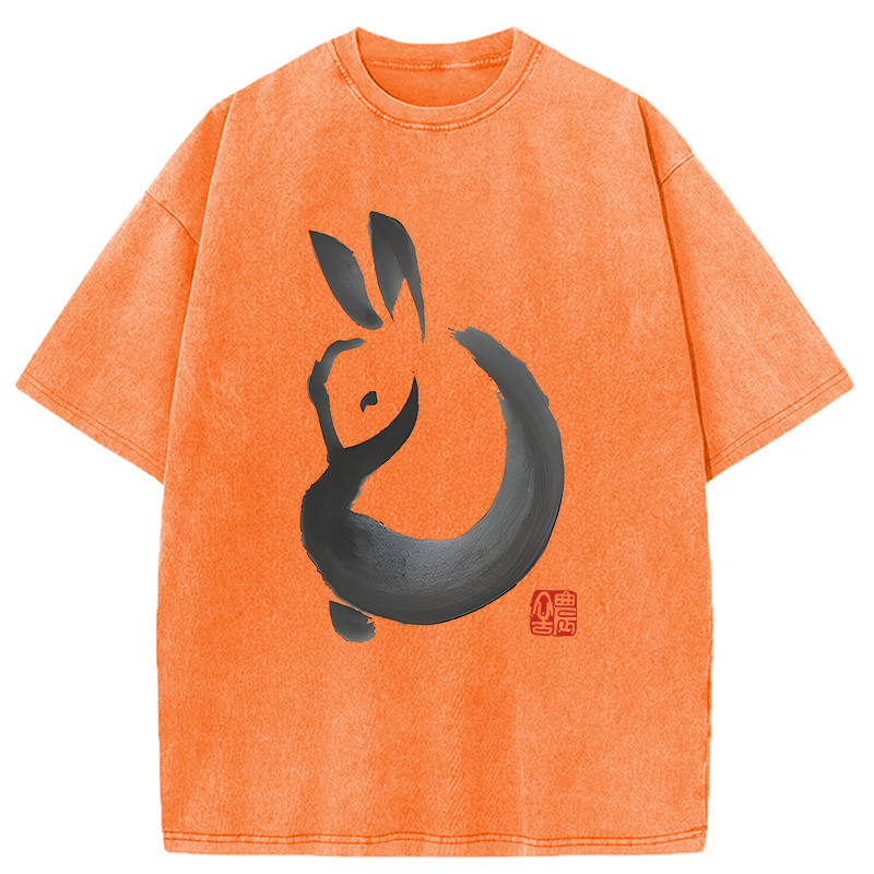 Modecanvas Ink Rabbit DTG Printing Washed T-Shirt