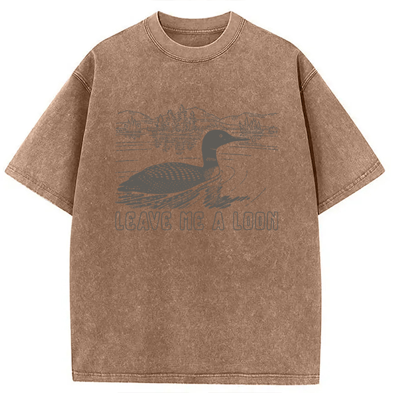 Modecanvas Loon Bird Pun DTG Printing Washed T-Shirt
