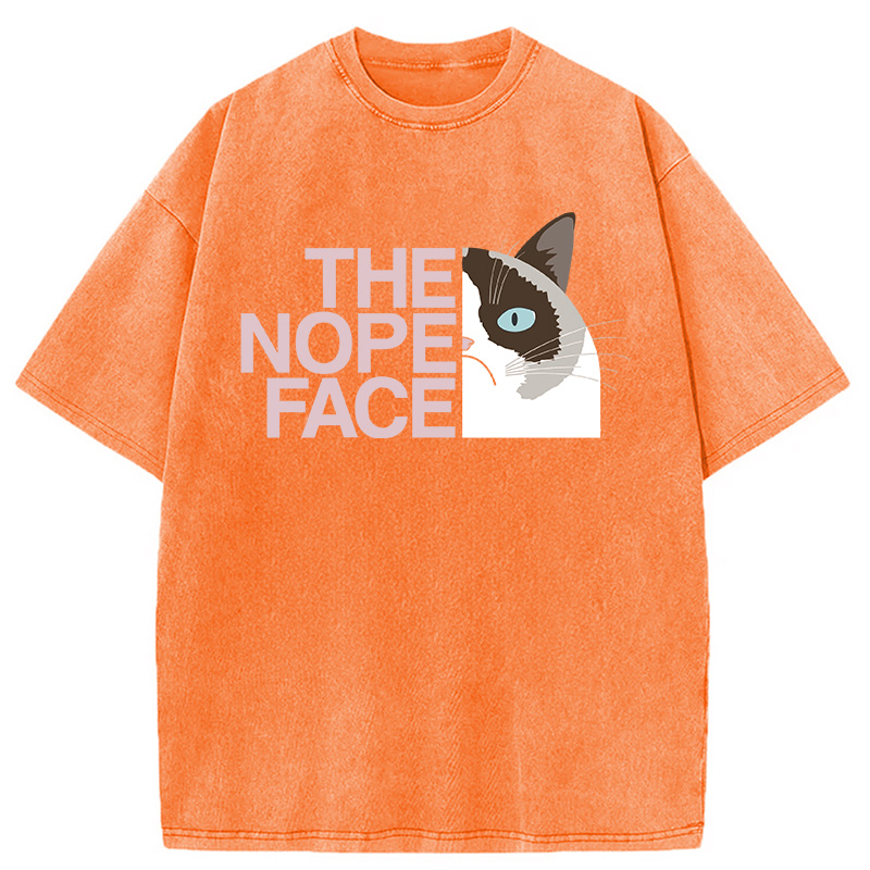 Modecanvas The Nope Face DTG Printing Washed T-Shirt