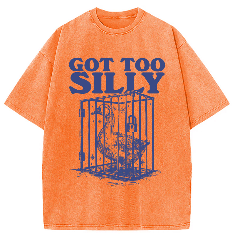 Modecanvas Got Too Silly DTG Printing Washed T-Shirt