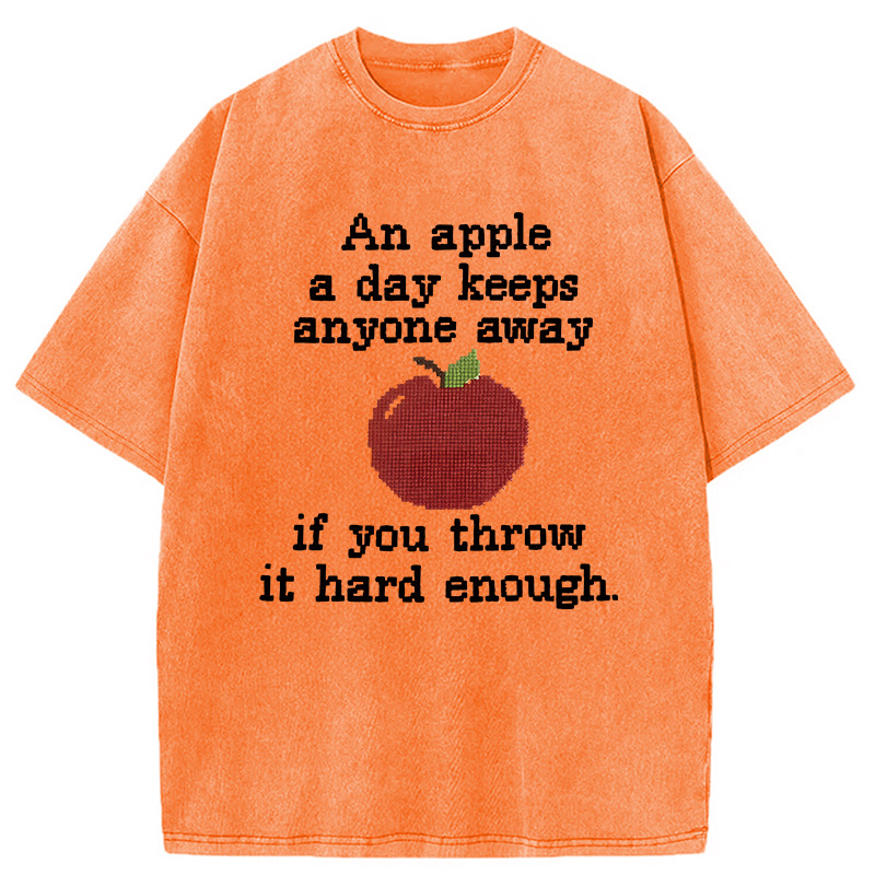 Modecanvas An Apple A Day DTG Printing Washed T-Shirt