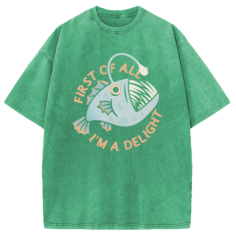 Modecanvas First Of All I'm A Delight DTG Printing Washed T-Shirt