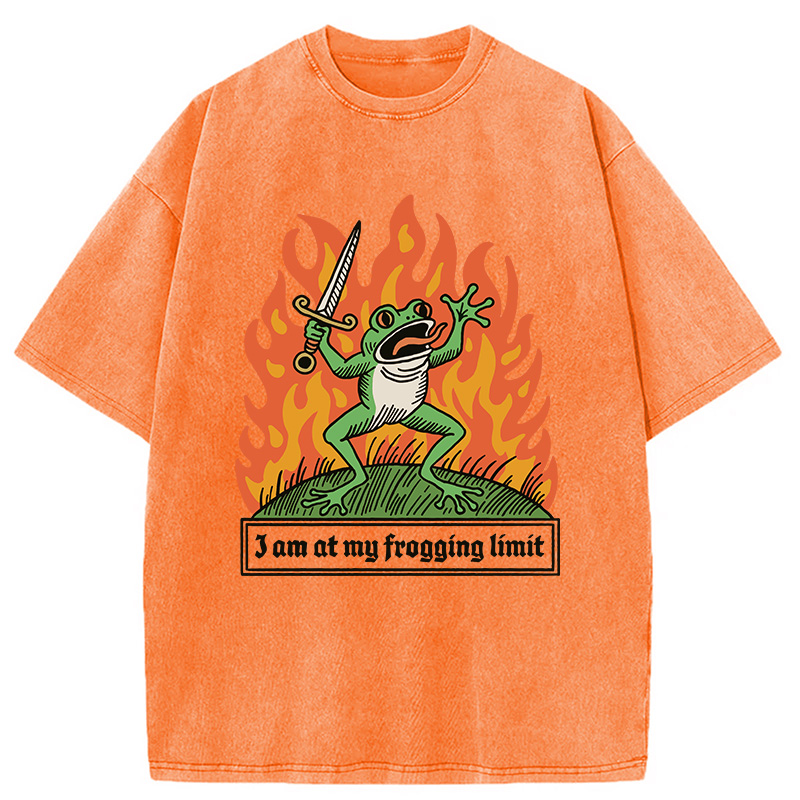 Modecanvas I Am At My Frogging Limit DTG Printing Washed T-Shirt