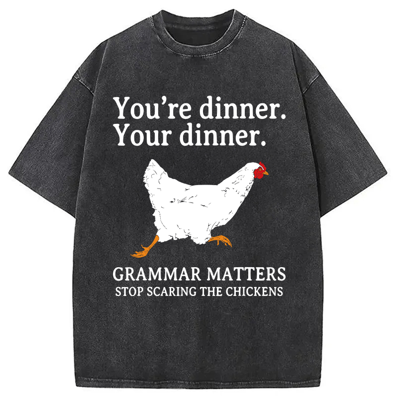 Modecanvas Stop Scaring The Chickens Meme DTG Printing Washed T-Shirt