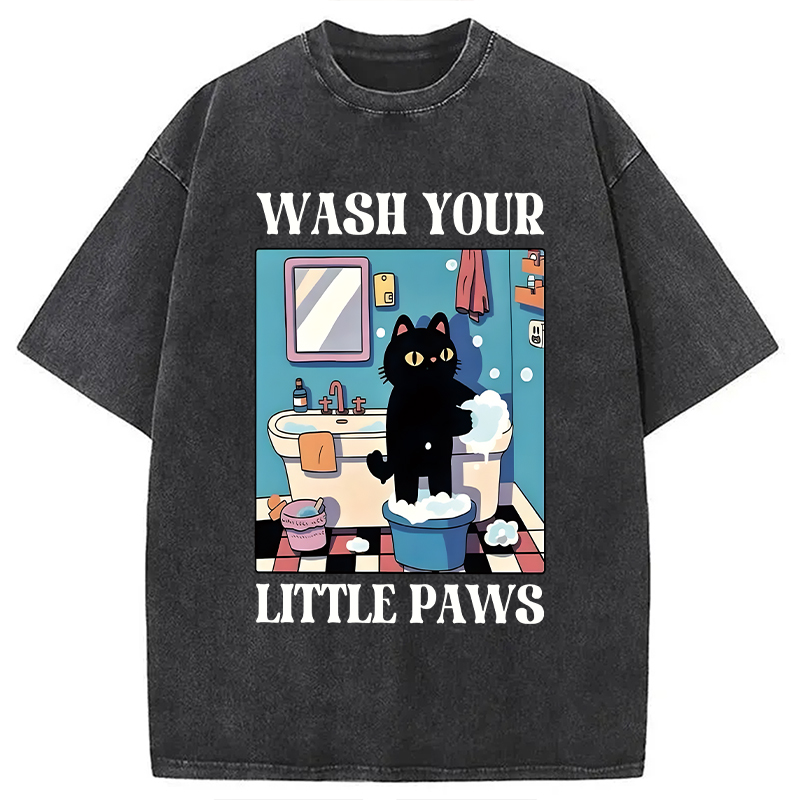 Modecanvas Wash Your Little Paws DTG Printing Washed T-Shirt