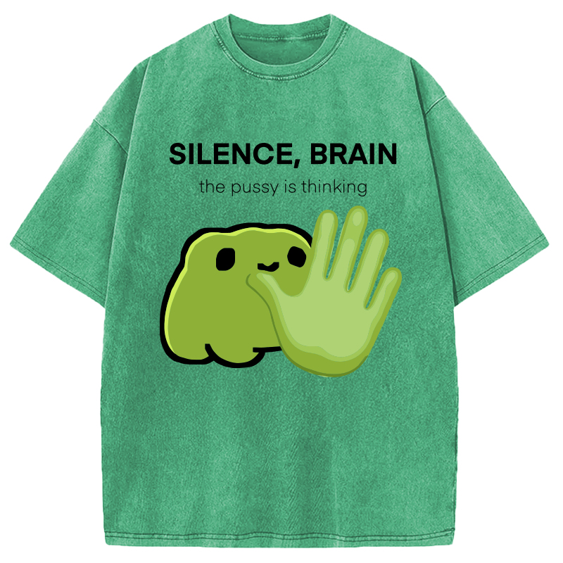 Modecanvas Silence, Brain DTG Printing Washed T-Shirt