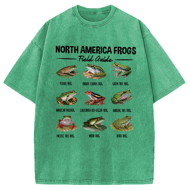 Modecanvas North America Frogs DTG Printing Washed T-Shirt