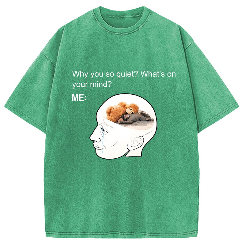Modecanvas Lonely Baby Monkey Punch DTG Printing Washed T-Shirt