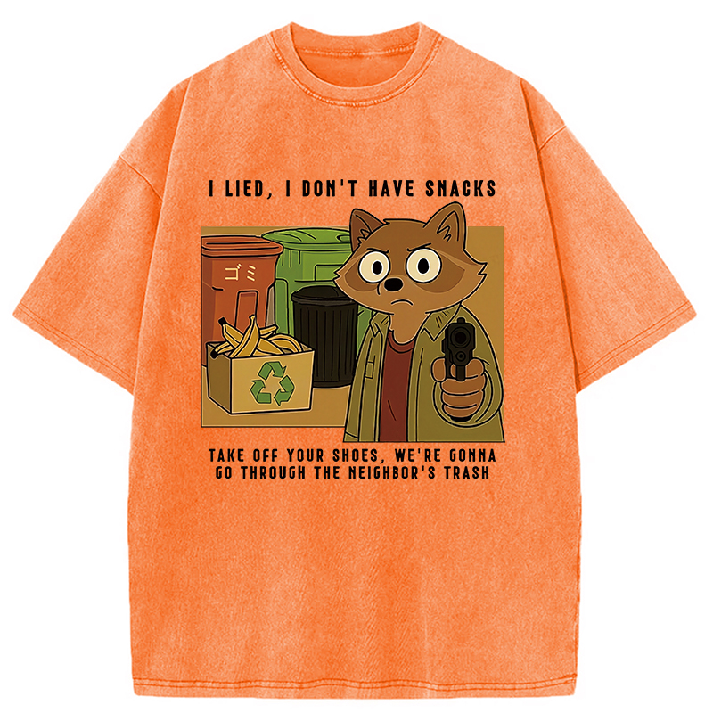 Modecanvas No Snacks Only Trash Hunting Washed T-Shirt