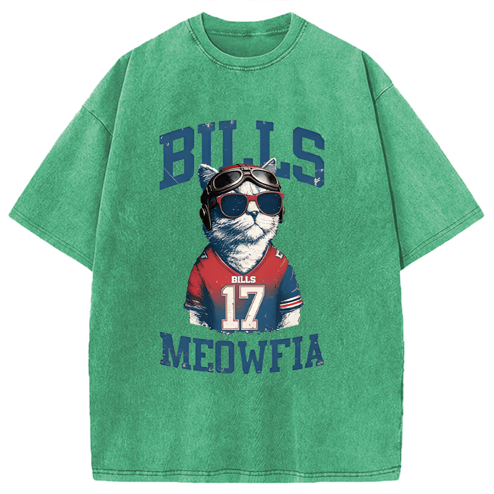 Modecanvas Bills Meowfia Cat DTG Printing Washed T-Shirt