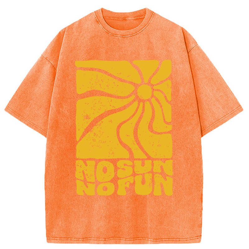 Modecanvas No Sun No Fun DTG Printing Washed T-Shirt