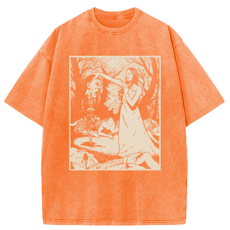 Modecanvas Headhunter Witch DTG Printing Washed T-Shirt
