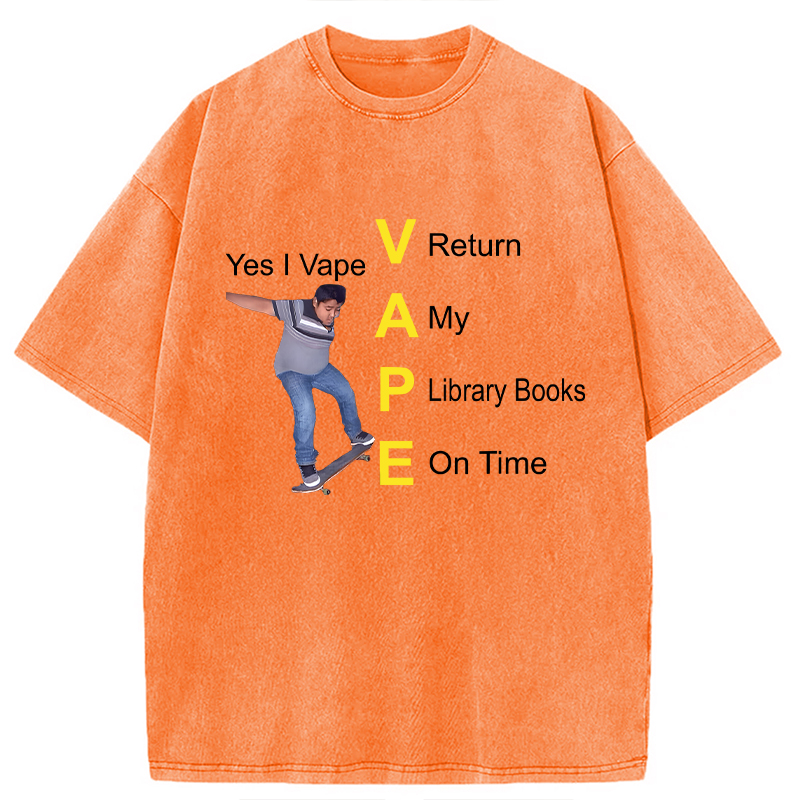 Modecanvas Yes I Vape DTG Printing Washed T-Shirt