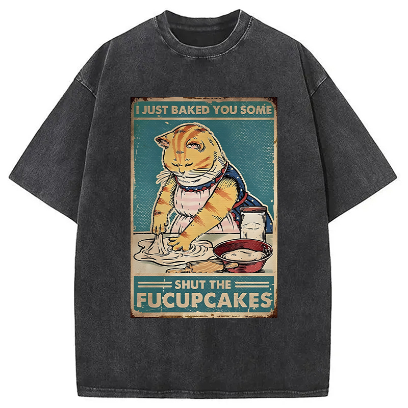 Modecanvas Shut The Fucupcakes DTG Printing Washed T-Shirt