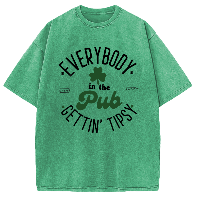 Modecanvas Everybody In The Pub DTG Printing Washed T-Shirt