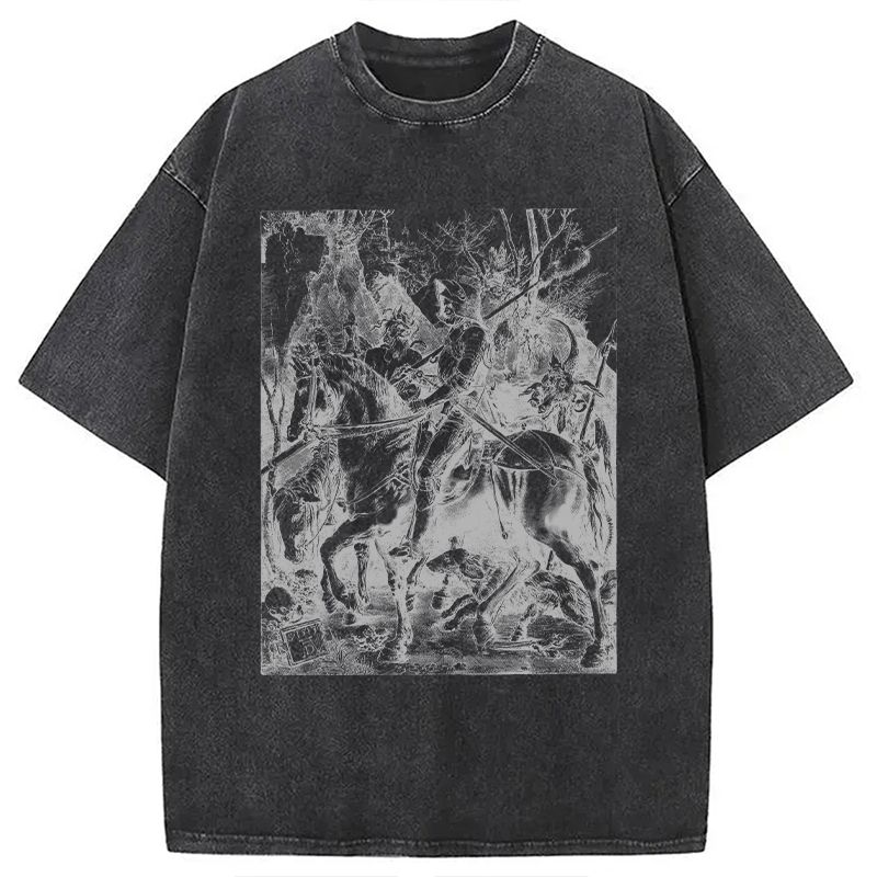 Modecanvas 90s Vintage Dark Art DTG Printing Washed T-Shirt