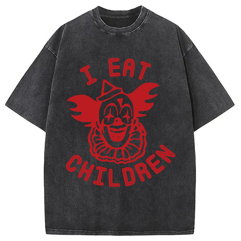 Modecanvas I Eat Children DTG Printing Washed T-Shirt